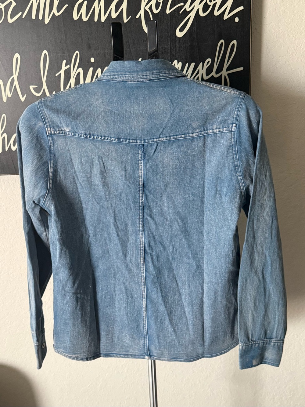 POL Denim Fringe Button Down Shirt - Picture 2 of 8